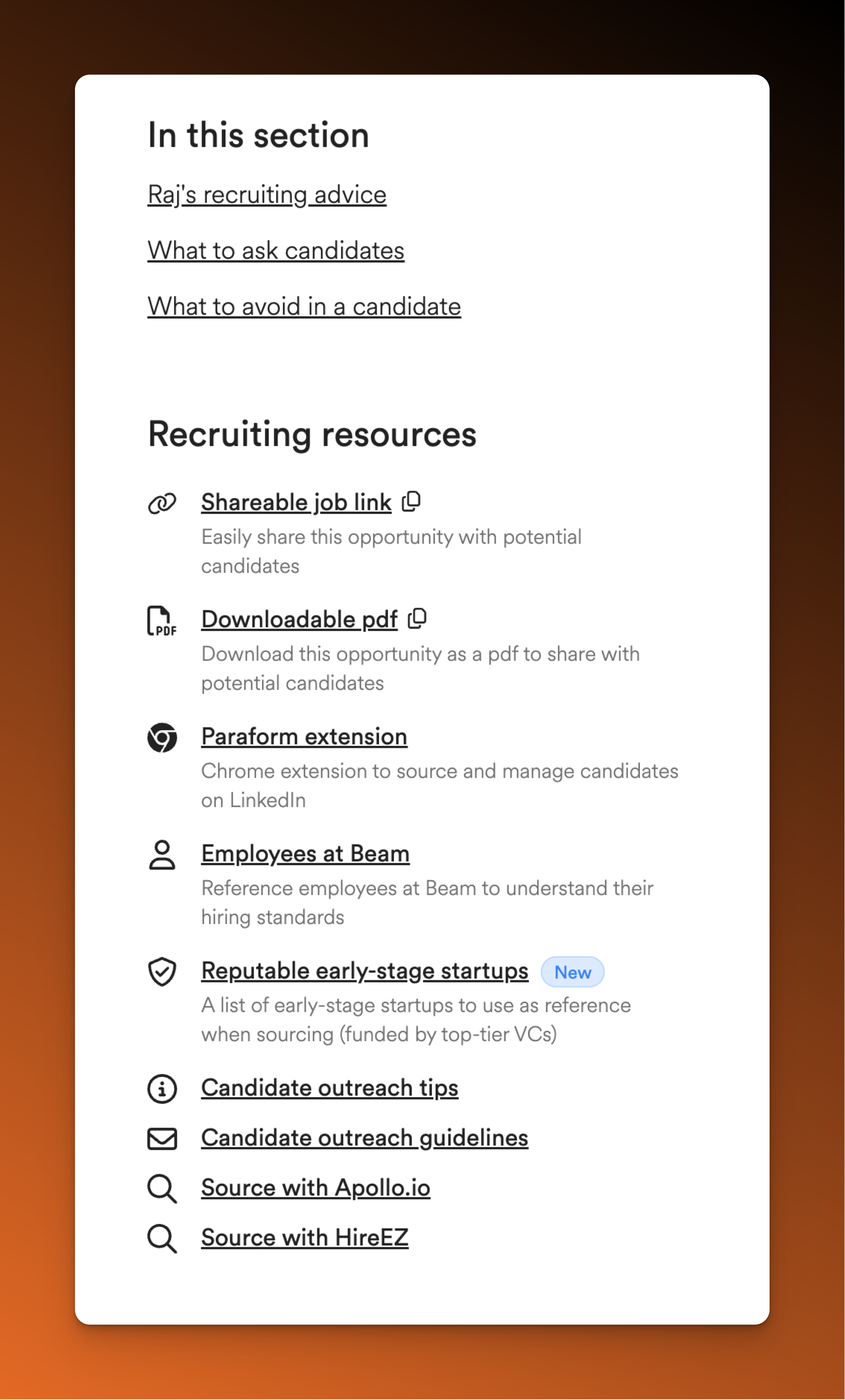 Recruiter Resources
