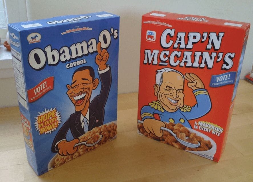 Obama O’s and Cap’n McCain’s that helped Chesky out of debt.
